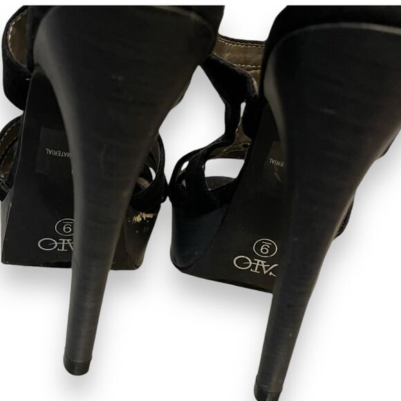 Cato High Heel Sandals Women's 9 Slingback Buckle Fabric Open Toe Party Casual - Picture 9 of 14